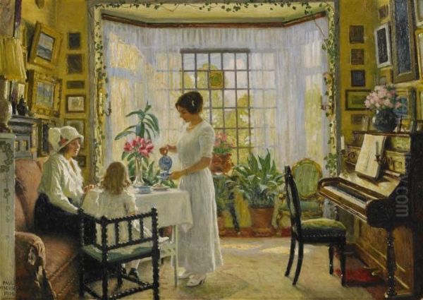 Interior Oil Painting by Paul-Gustave Fischer