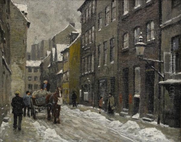 Stadsvy Oil Painting by Paul-Gustave Fischer