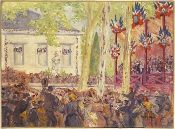 Fete Du 14 Juillet Oil Painting by Pierre Felix Masseau Fix-Masseau