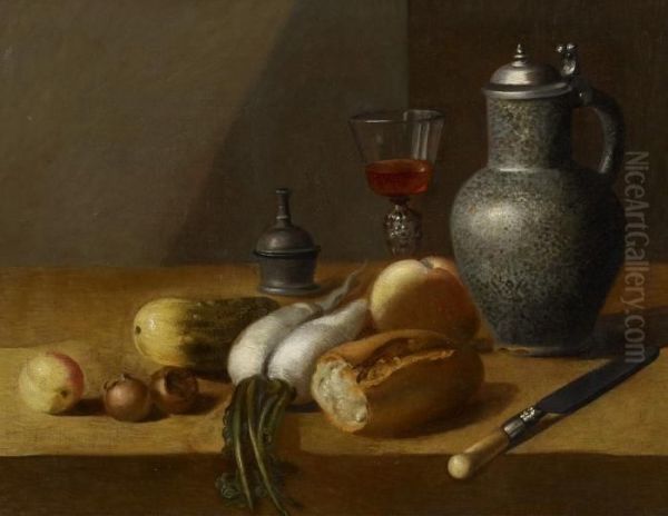 Still Life With Parsnips And Bread Oil Painting by Georg Flegel