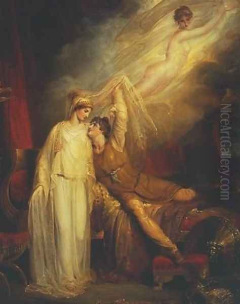 Reconciliation of Helen and Paris Oil Painting by Richard Westall