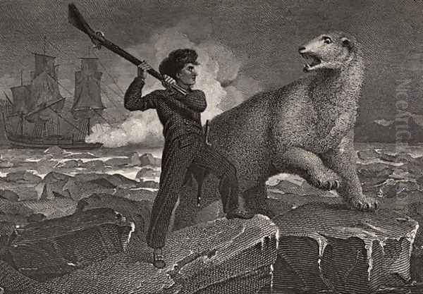 Nelsons encounter with a Bear, illustration from The Life of Nelson by Robert Southey (1774-1843) first published 1813 Oil Painting by Richard Westall