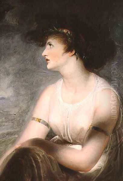 Portrait of the artists wife as Sappho Oil Painting by Richard Westall