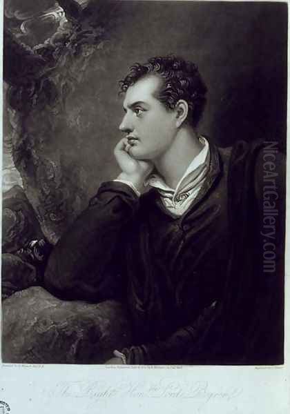 George Gordon, 6th Lord Byron (1788-1824), engraved by Charles Turner (1773-1857), 1815 Oil Painting by Richard Westall