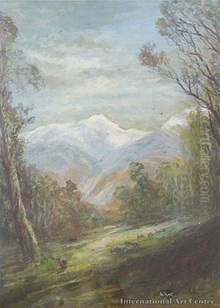 South Island Pastoral Scene Oil Painting by Blythe Fletcher