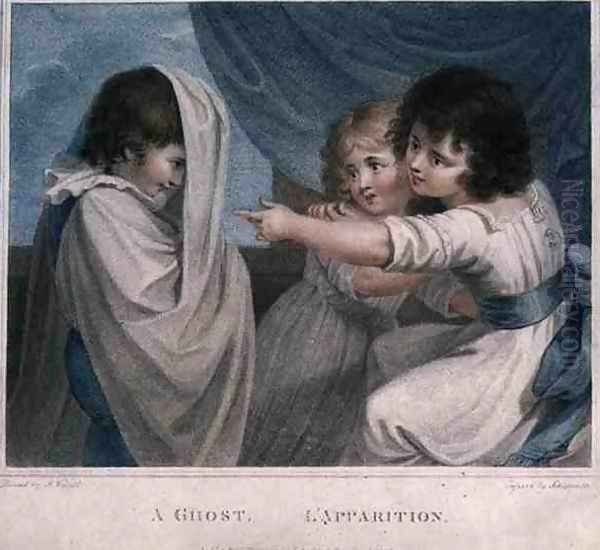 A Ghost, engraved by Luigi Schiavonetti (1765-1810), pub. by T. Simpson, 1791 Oil Painting by Richard Westall