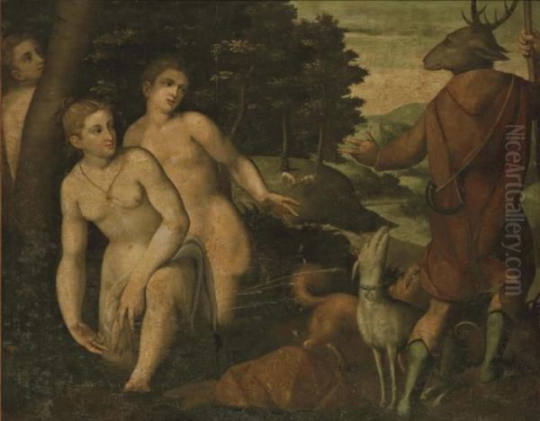 Diane Et Acteon Oil Painting by Frans I Vriendt (Frans Floris)