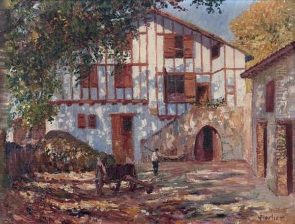 La Ferme D'urrugne Oil Painting by Louis Floutier