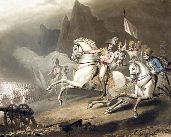 Pyrenees, 28th July 1813, from The Victories of the Duke of Wellington, engraved by T. Fielding, pub. 1819 Oil Painting by Richard Westall