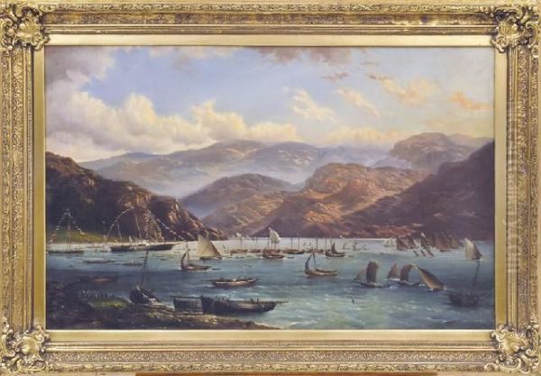 Rothesay Bay Regatta Oil Painting by H. Forrest