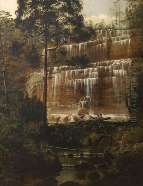 Russell Falls Oil Painting by H. Forrest