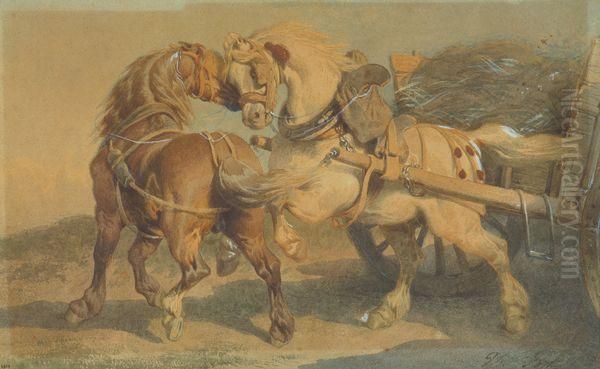 < Chevaux De Labour >. by Theodore Fort