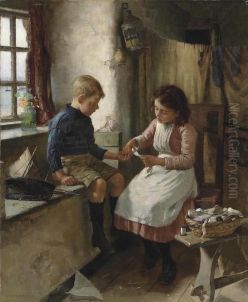 Medical Attention Oil Painting by William Banks Fortescue