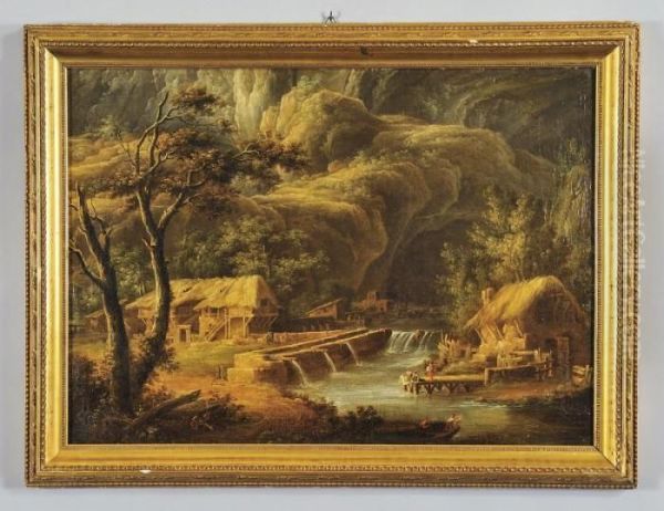 Paesaggio Con Fiume Oil Painting by Francesco Foschi