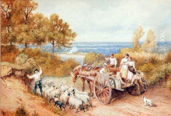 Bears Monogram Oil Painting by Myles Birket Foster