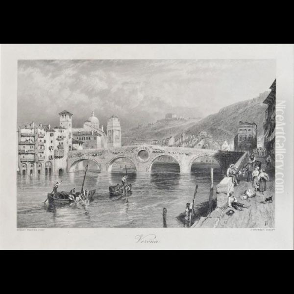 Verona Oil Painting by Myles Birket Foster