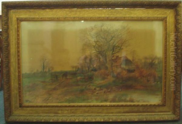 The Farmstead Oil Painting by Henry Charles Fox