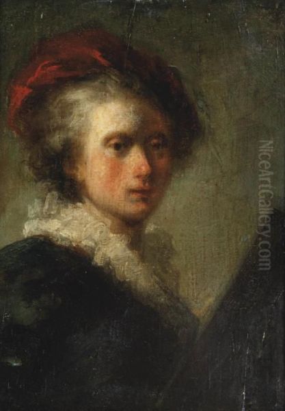 Portrait Of An Artist, Half-length, At An Easel Oil Painting by Jean-Honore Fragonard