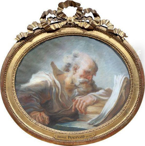 Vieillard Lisant (saint Jerome ?) Oil Painting by Jean-Honore Fragonard