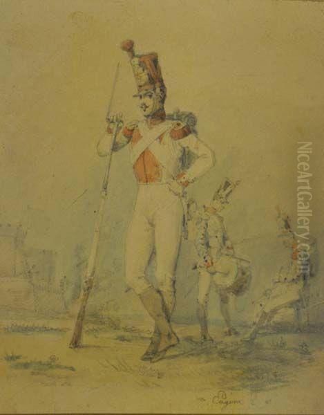 Le Soldat Oil Painting by Pierre Desire Eugene Franc Lamy