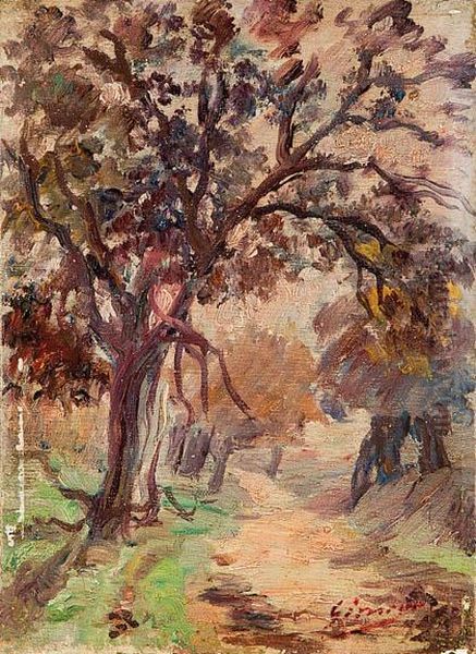 Arboles, La Garriga Oil Painting by Francisco Gimeno