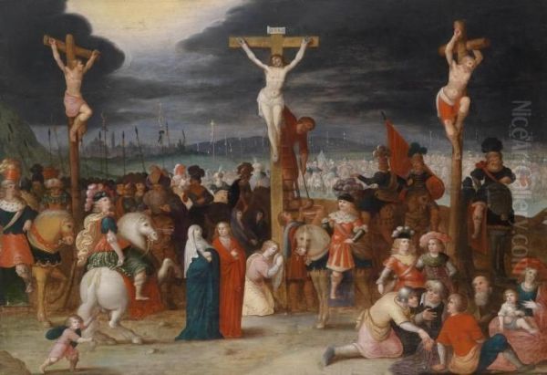 The Crucifixion Oil Painting by Frans II Francken