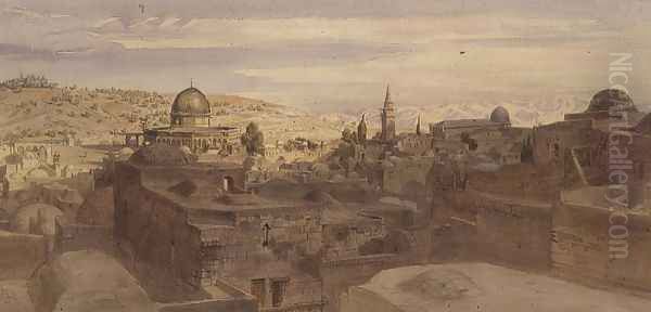 Jerusalem Oil Painting by Carl Friedrich H. Werner