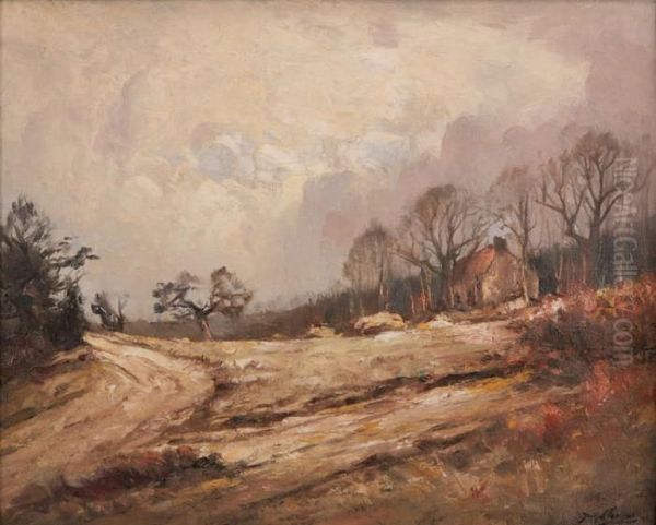 Wintergezicht Met Oude Boerderij Oil Painting by Joseph Charles Francois