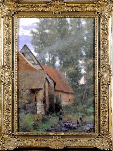 Ferme A Woluwe Oil Painting by Joseph Charles Francois