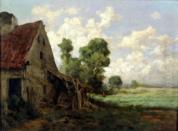 Vue De Ferme Oil Painting by Joseph Charles Francois