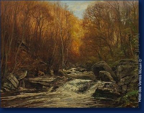 Paysage A La Riviere Oil Painting by Joseph Charles Francois