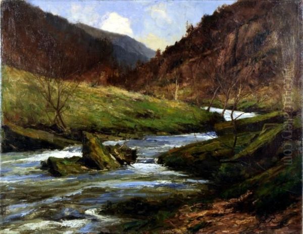 Riviere Arboree. Oil Painting by Joseph Charles Francois