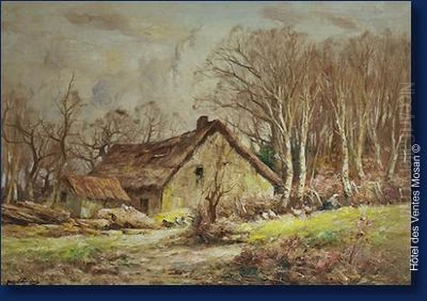 Paysage A La Ferme Oil Painting by Joseph Charles Francois