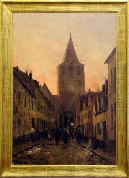 [vers L'eglise Au Crepuscule] Oil Painting by Joseph Charles Francois