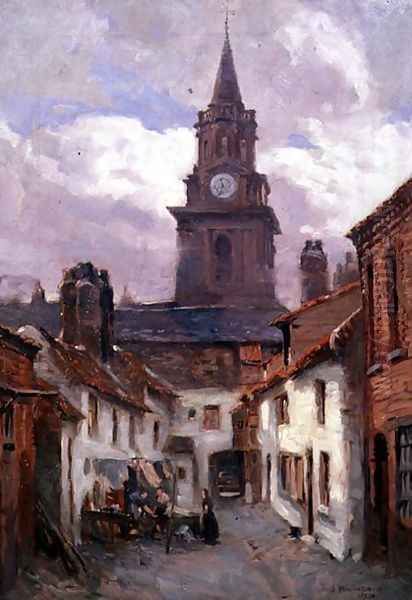 Strothers Yard, Berwick, 1902 Oil Painting by James Wallace