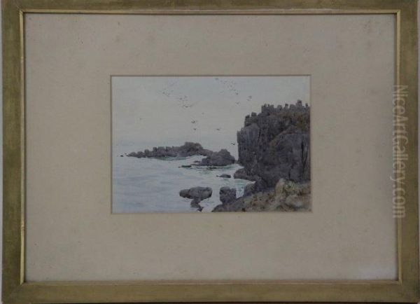 Coastal Landscape With Cliffs Oil Painting by Robert Winter Fraser