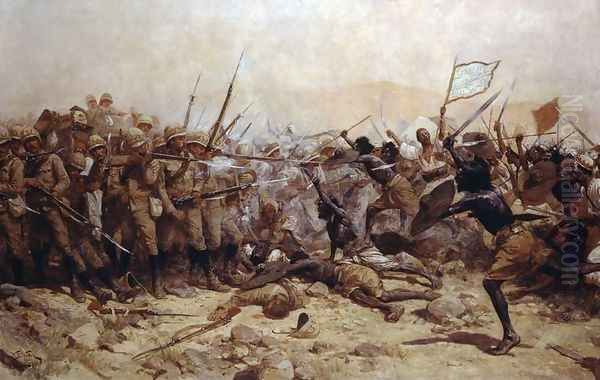 The Battle of Abu Klea, 17th January 1885, 1896 Oil Painting by William Barnes Wollen