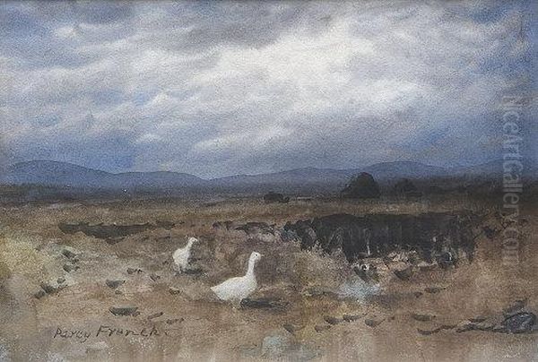 Achill Geese Oil Painting by William Percy French