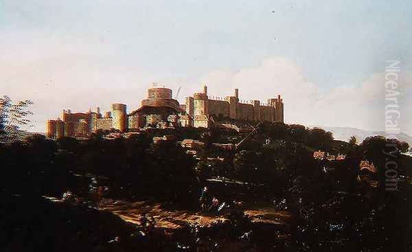 A View of Windsor Castle Oil Painting by Jan Wyck