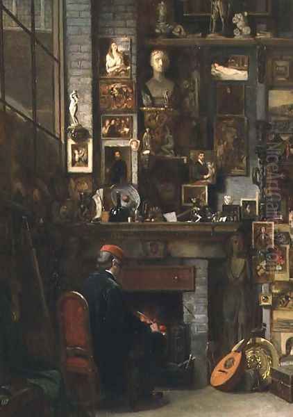 By the Studio Fire, 1860 Oil Painting by James Dawson Watson