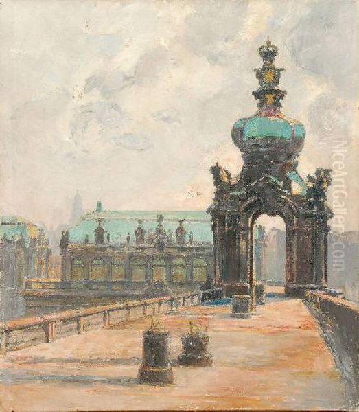 Friederici, Dresden - Kronentor Oil Painting by Walter Friederici