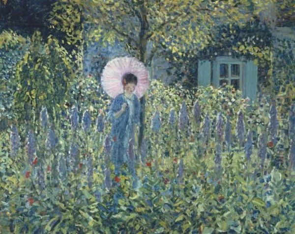 Foxgloves Oil Painting by Frederick Carl Frieseke