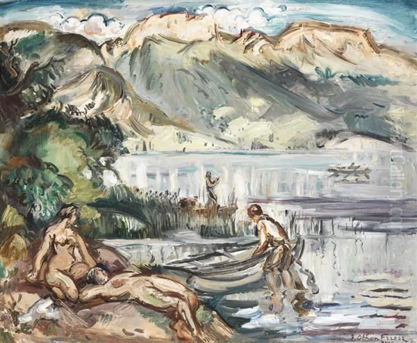 Le Lac Oil Painting by Emile-Othon Friesz