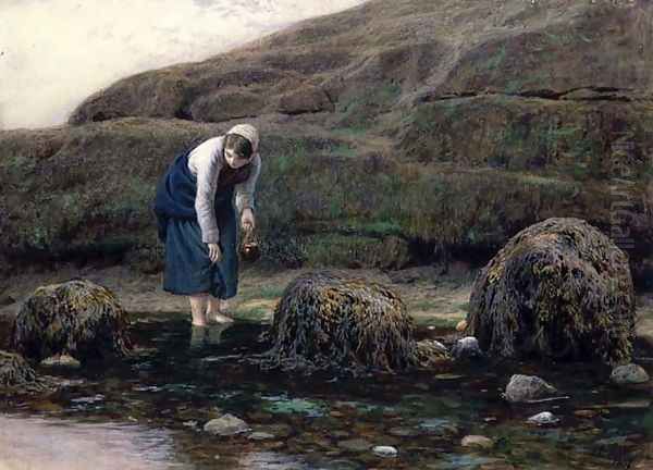 The Winkle Gatherer, 1869 Oil Painting by James Dawson Watson