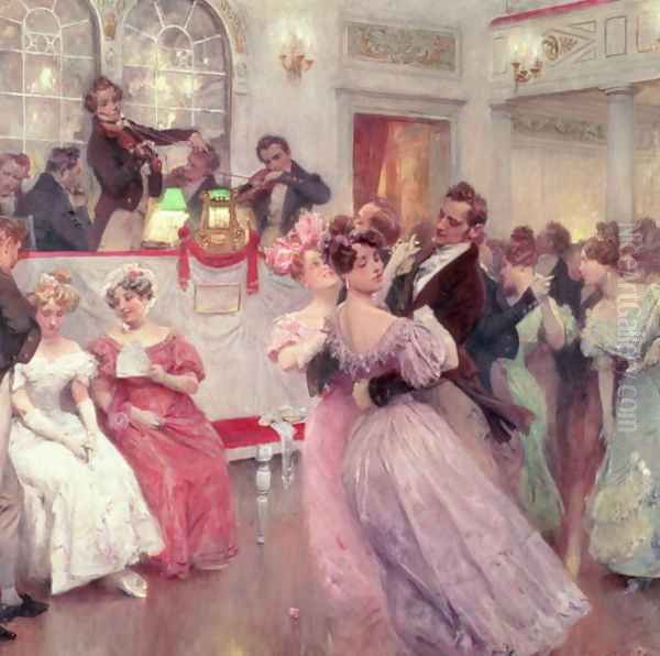 Strauss and Lanner - The Ball, 1906 Oil Painting by Charles Wilda