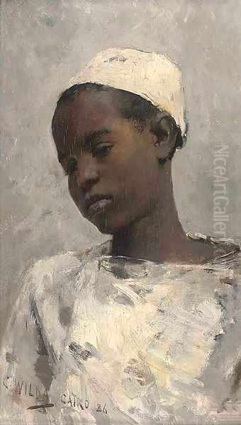 A boy from Cairo Oil Painting by Charles Wilda