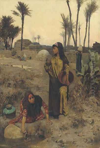 The water carriers Oil Painting by Charles Wilda