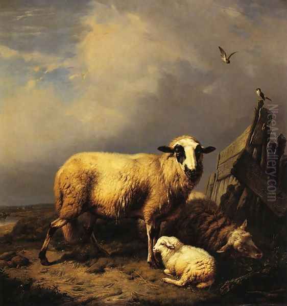 Guarding the Lamb Oil Painting by Carl Wagner