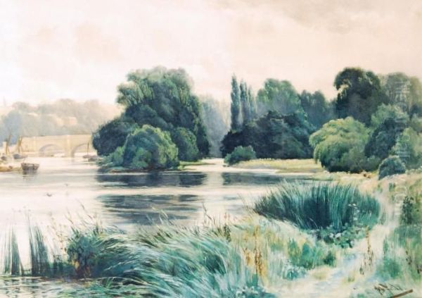 Richmond Bridge Oil Painting by John Fullwood