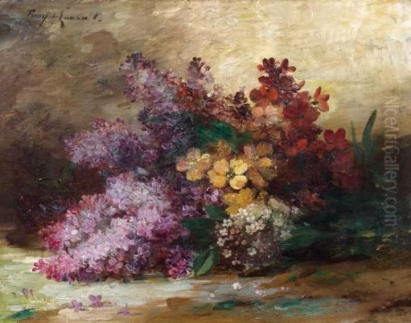 Jete De Fleurs Oil Painting by Albert Tibule Furcy De Lavault